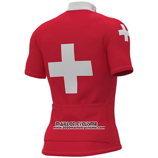 2019 Maillot Ciclismo Groupama FDJ Champion Suisse Manches Courtes et Cuissard
